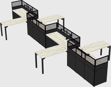 L-shape cubicles