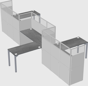 L-shape cubicles