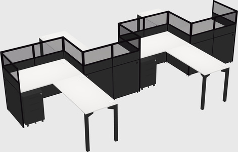 L-shape cubicles
