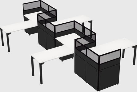L-shape cubicles