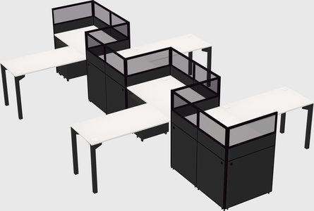 L-shape cubicles
