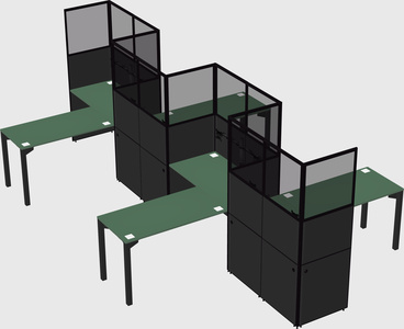 L-shape cubicles