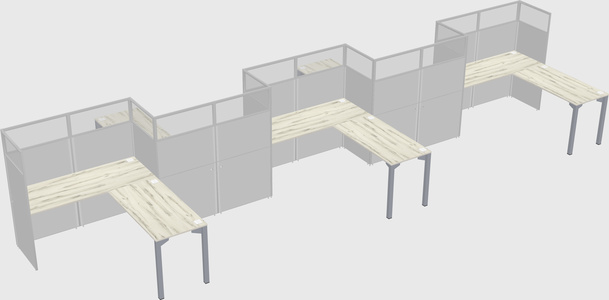 L-shape cubicles