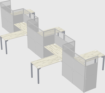 L-shape cubicles