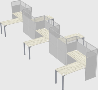 L-shape cubicles