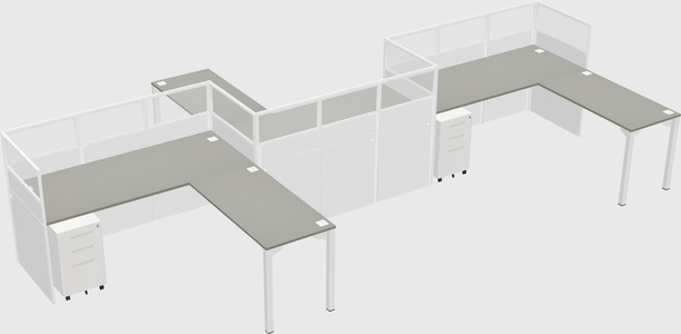 L-shape cubicles
