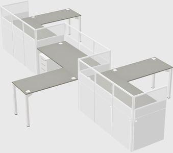 L-shape cubicles