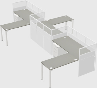 L-shape cubicles
