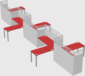 L-shape cubicles