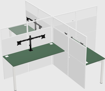 Quad office cubicles