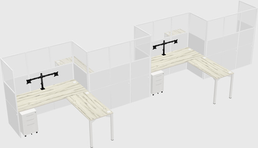 L-shape cubicles