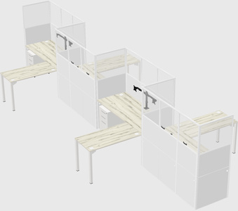 L-shape cubicles