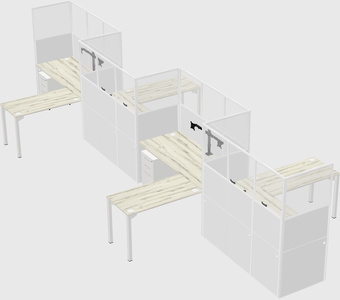 L-shape cubicles