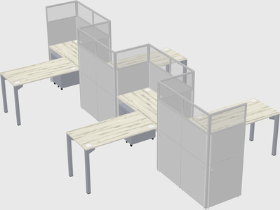 L-shape cubicles