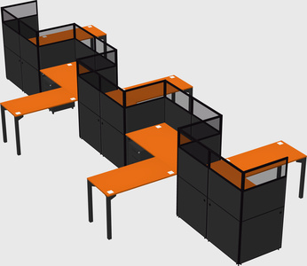 L-shape cubicles