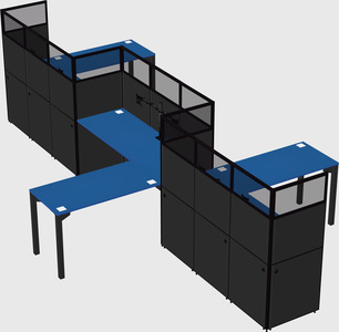 L-shape cubicles