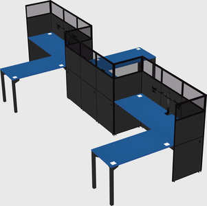 L-shape cubicles