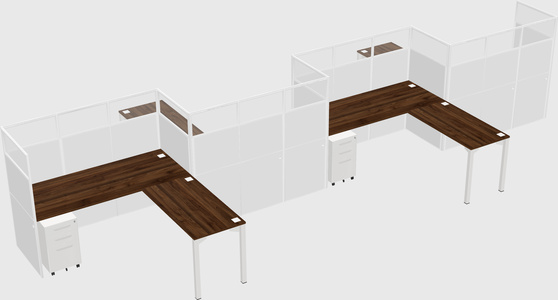 L-shape cubicles