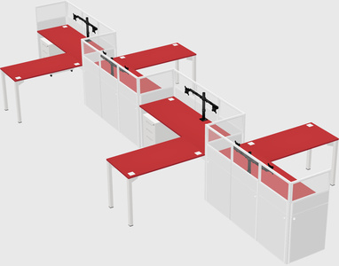 L-shape cubicles