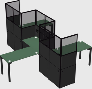 L-shape cubicles