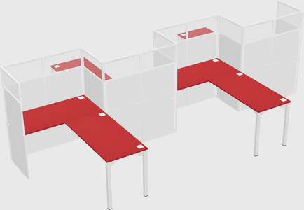L-shape cubicles