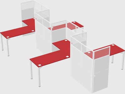L-shape cubicles