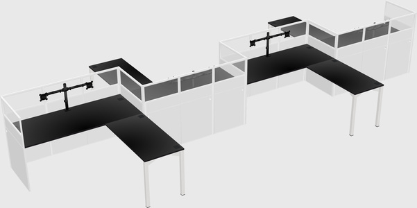 L-shape cubicles