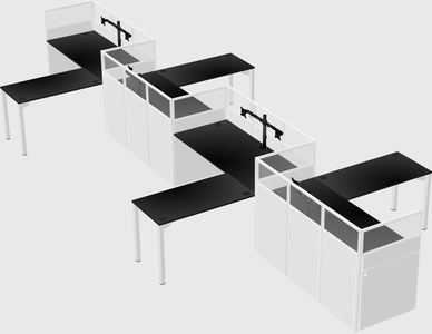 L-shape cubicles