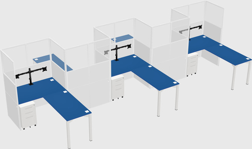 L-shape cubicles