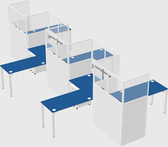 L-shape cubicles