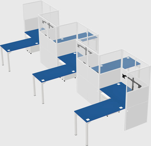 L-shape cubicles
