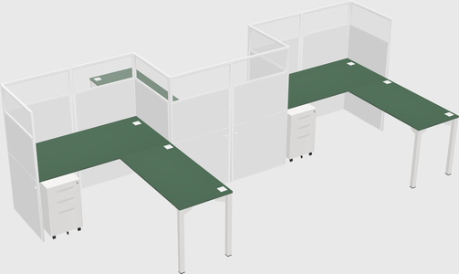 L-shape cubicles