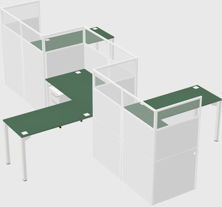 L-shape cubicles