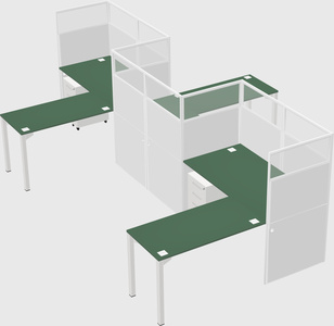 L-shape cubicles