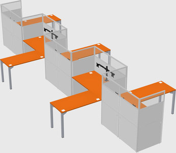 L-shape cubicles