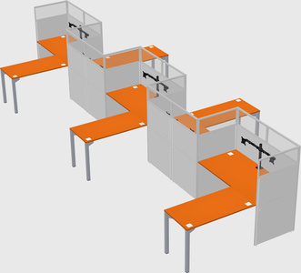 L-shape cubicles