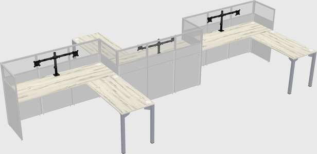 L-shape cubicles
