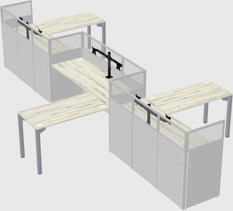 L-shape cubicles