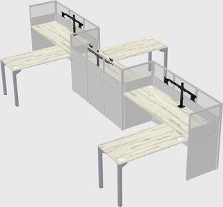 L-shape cubicles