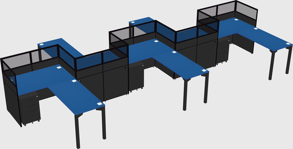 L-shape cubicles
