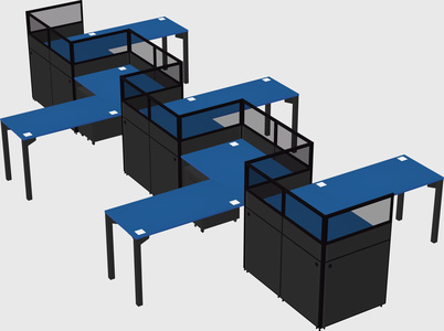 L-shape cubicles