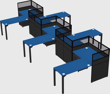L-shape cubicles