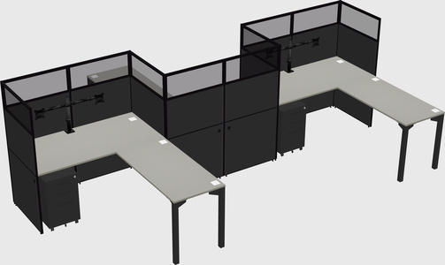 L-shape cubicles