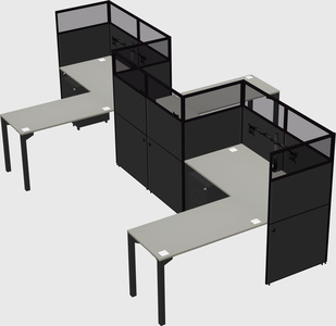 L-shape cubicles