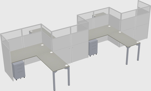 L-shape cubicles
