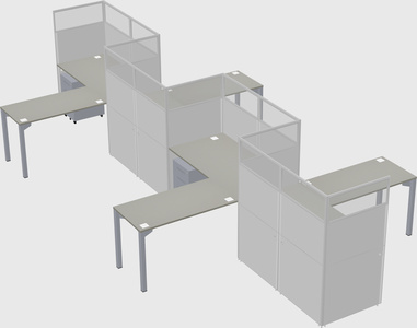 L-shape cubicles