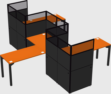 L-shape cubicles