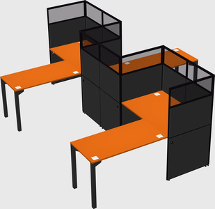 L-shape cubicles