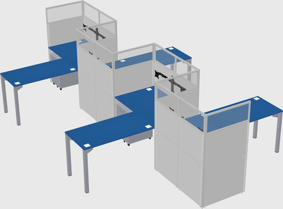 L-shape cubicles