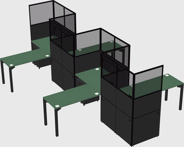 L-shape cubicles